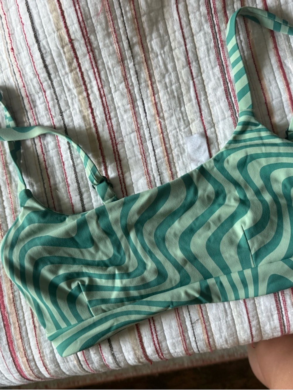 Balance Athletica Mint & Teal Wave-Print Sports Bra